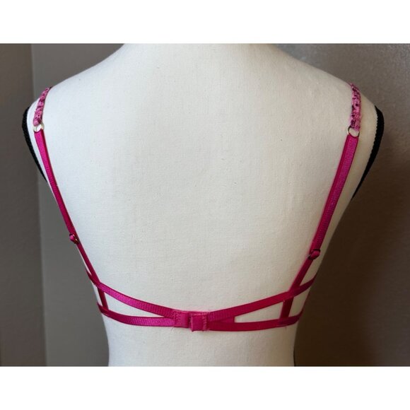 Victoria’s Secret Very Sexy Mermaid Lace Push-Up Bra 34C Pink Leopard Print NWOT - Picture 3 of 9